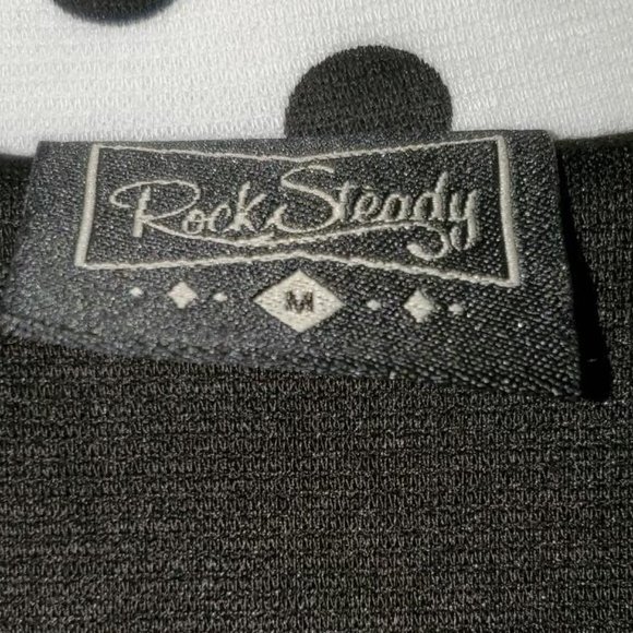 Rock Steady Ladies Black Top w/Polka Dot Collar - M - Picture 4 of 5